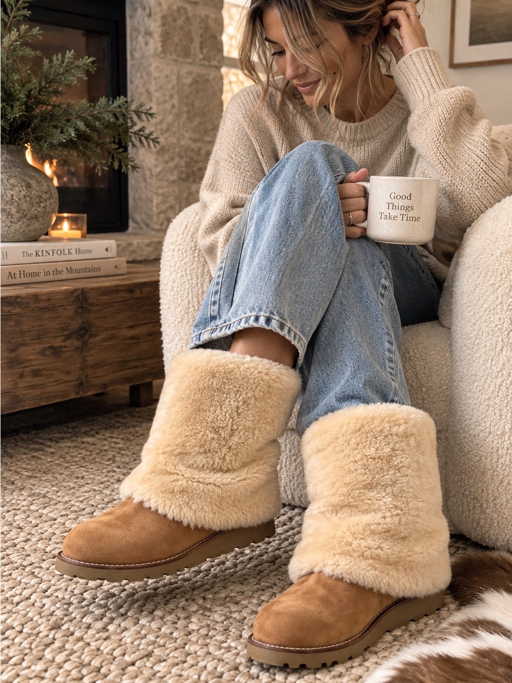 Rare UGG Australia Maylin 3220 Shearling Boots Chestnut US 7